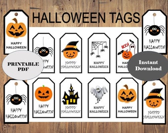 HALLOWEEN Tags Printable/ Trick or Treat Tags / Halloween Favor Tags / Ghost Tags, Boo Tags, Halloween Gift Tags, Halloween Goodie Bags