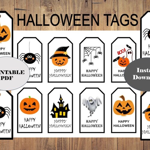 HALLOWEEN Tags Printable/ Trick or Treat Tags / Halloween Favor Tags / Ghost Tags, Boo Tags, Halloween Gift Tags, Halloween Goodie Bags