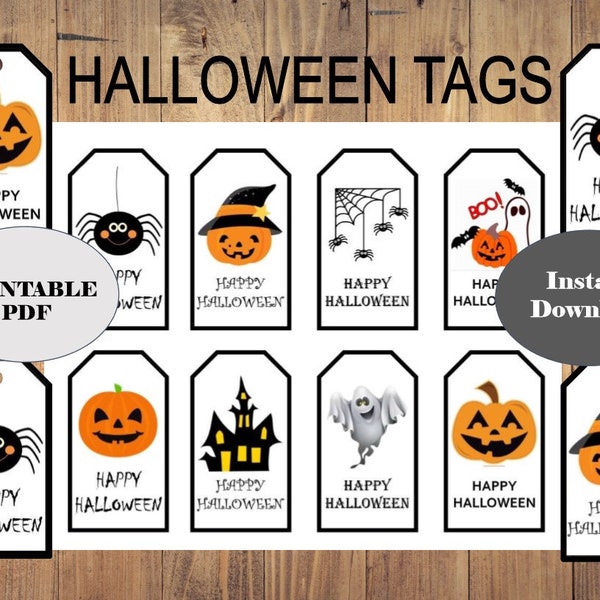 HALLOWEEN Tags Printable/ Trick or Treat Tags / Halloween Favor Tags / Ghost Tags, Boo Tags, Halloween Gift Tags, Halloween Goodie Bags