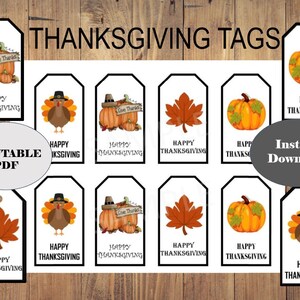 Thanksgiving Tags, Thanksgiving Dinner Tags, Thanksgiving Napkin Ties, Printable place cards, Thanksgiving Favor tags, Friendsgiving Dinner