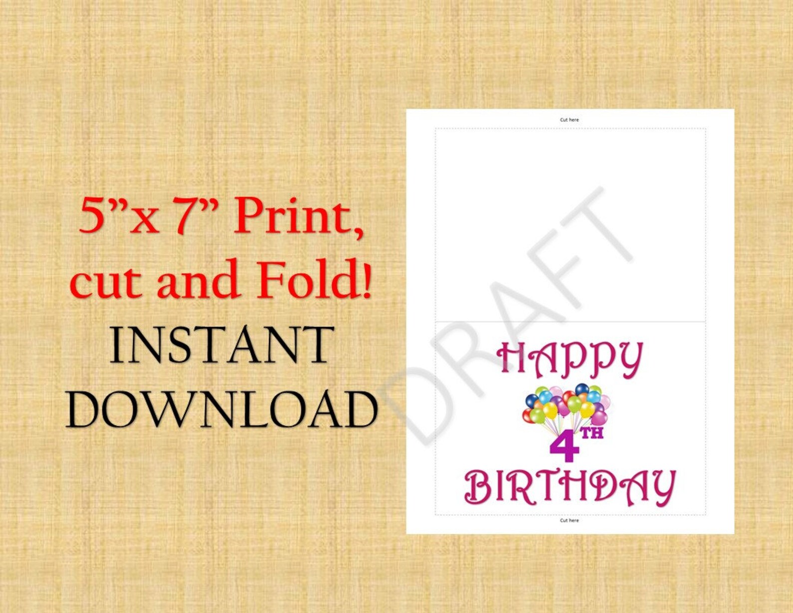 Happy 4th Birthday Card Printable 4th Birthday Card Happy Etsy happy-4th-birthday-card-printable-4th-birthday-card-happy-etsy