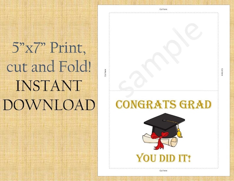 Druckbare GRADUATION Karte / sofortiger Download / Gratulation | Etsy