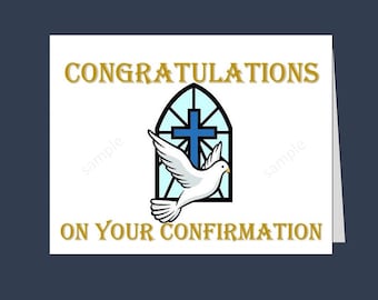 Tarjeta de confirmación/ Descarga instantánea / Felicidades / pdf/ regalo de confirmación/ graduación / católica/ luterana