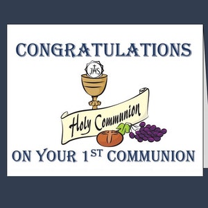 First Communion card/ Instant download / 1st communion printable card/  1st Holy Communion / Congrats/ catholic/ lutheran