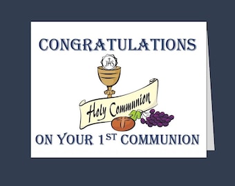 First Communion Card/ Instant Download / Printable / 1st Communion ...