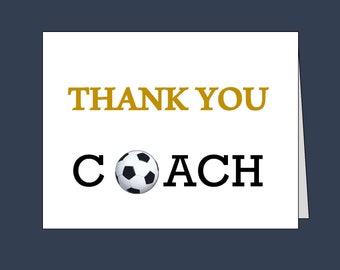 Soccer Thank You Card Printable for Soccer Coach/ Instant Download/ pdf/ Soccer/ Soccer Thank you coach / coach gift