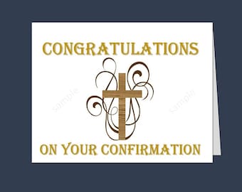 Confirmation card/ Instant download / Congrats / pdf/ confirmation gift/ graduation / catholic/ lutheran