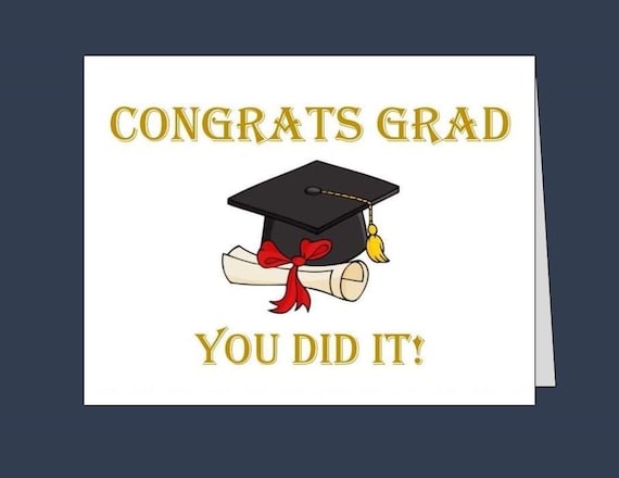 Printable GRADUATION Card, College High School Graduation, Congrats Grad,  Graduate Gift, Congratulations Note, Class of 2026, Digital Pdf - Etsy