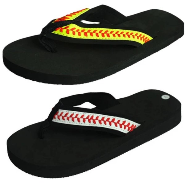 New! Softball or Baseball Sandals Shoes Flip Flop Thongs