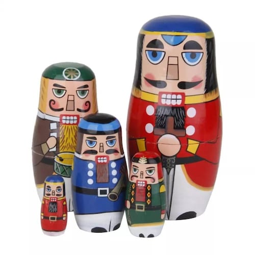 Nutcracker Handpainted Nesting Dolls Babushka Style Christmas Etsy