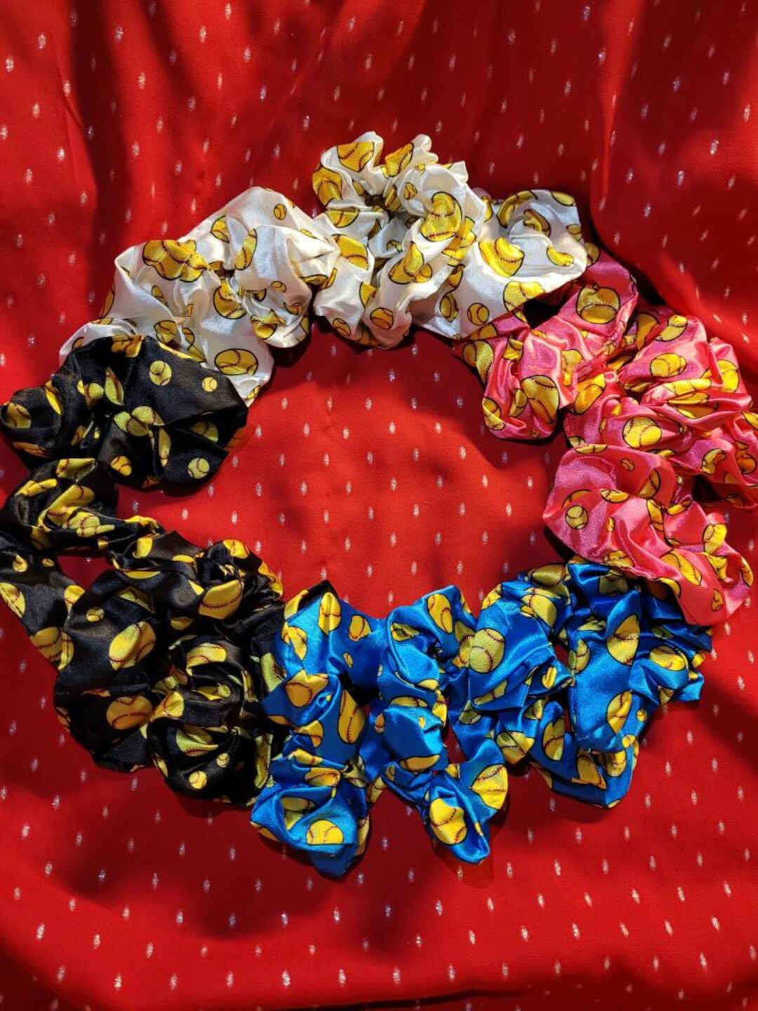 Softball Scrunchie Set of 10 or Singles Choose Color Etsy