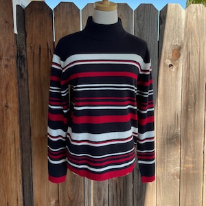 Vintage 1990s Sag Harbor Striped Knit Top