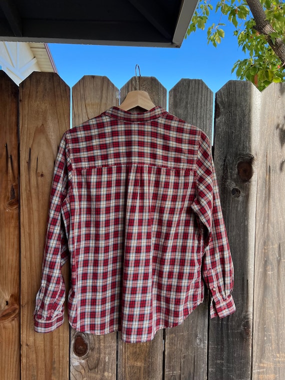 Vintage 1990s Liz Wear Red Plaid Top, Size Petite… - image 9