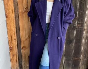 dark purple wool coat