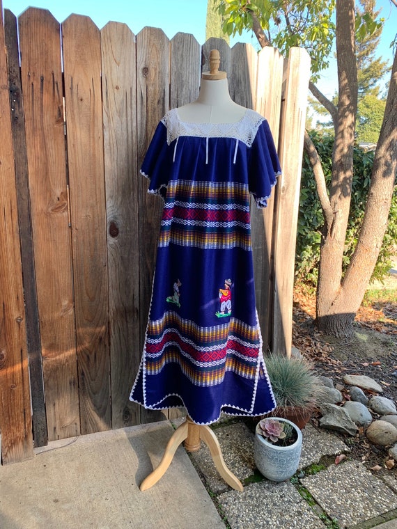 Vintage Handmade Embroidered Folk Dress
