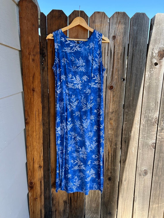 Vintage 1990s Nomadic Traders Blue Maxi Dress, Si… - image 7