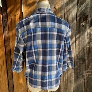 Vintage 1990s Lemon Grass Blue Plaid Lightweight Jacket image 4