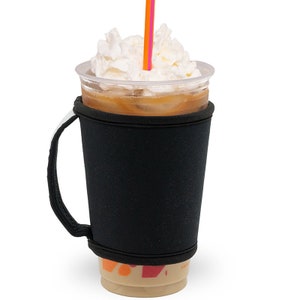Black Cozy| Cozy With Handles | Beverage Insulators | Cup Coozies | Coffee Sleeves | Reusable Cup Coozie | Blank Can Coolers