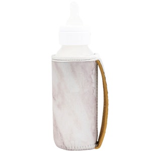 Baby Bottle Wrap - Baby Bottle Holder - Bottle Holder - Bottle Wrap - Baby Gift - Baby Bottle Cover - Bottle Cozy - Dr Browns - White Marble