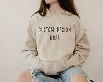 Sudadera con capucha personalizada con texto o foto, suéter unisex personalizado