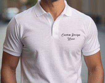 Mens Custom Design Polo Shirt, Personalized Collared Shirt