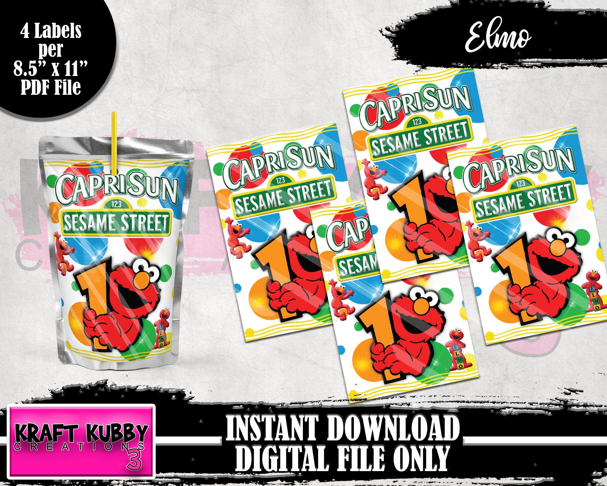 INSTANT DOWNLOAD | Digital Only | Capri Sun Label Template | Party Tr…