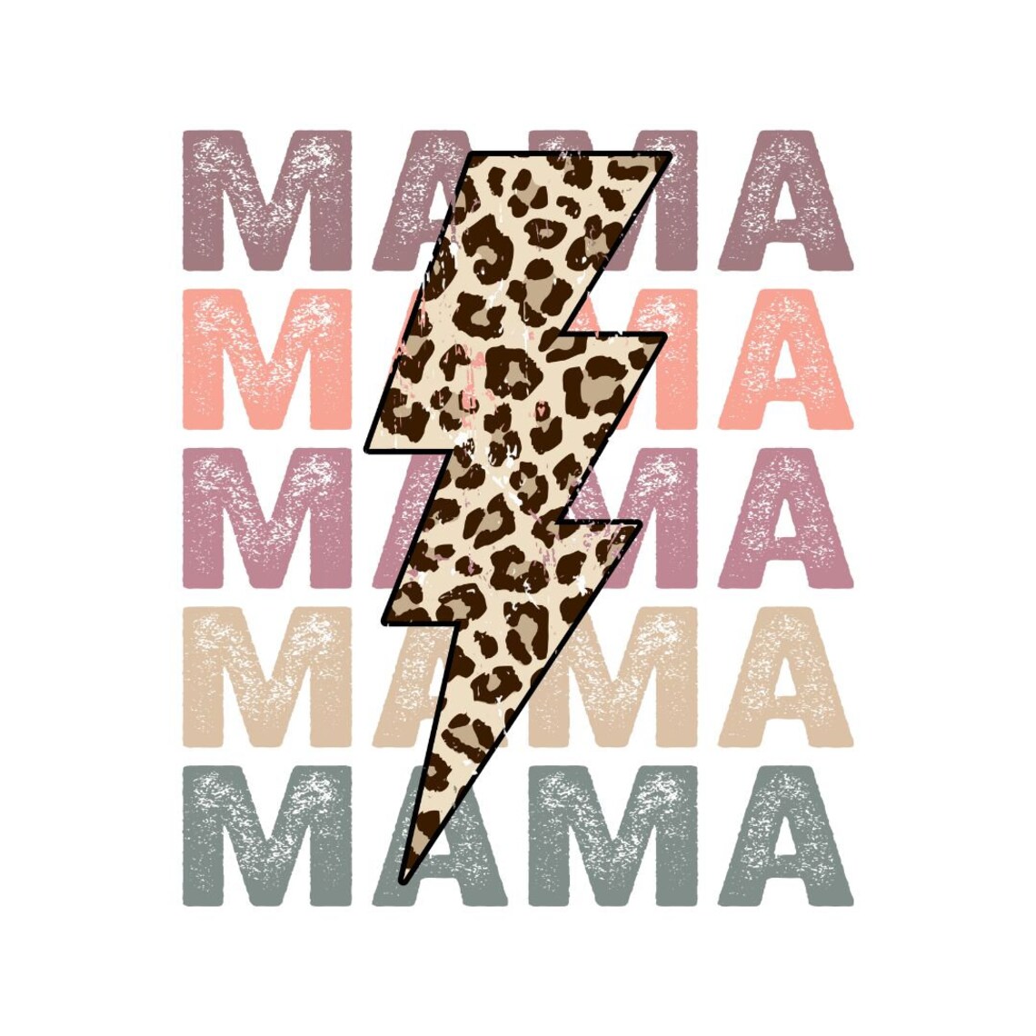 MAMA Graphic Distressed Round Neck Tee
