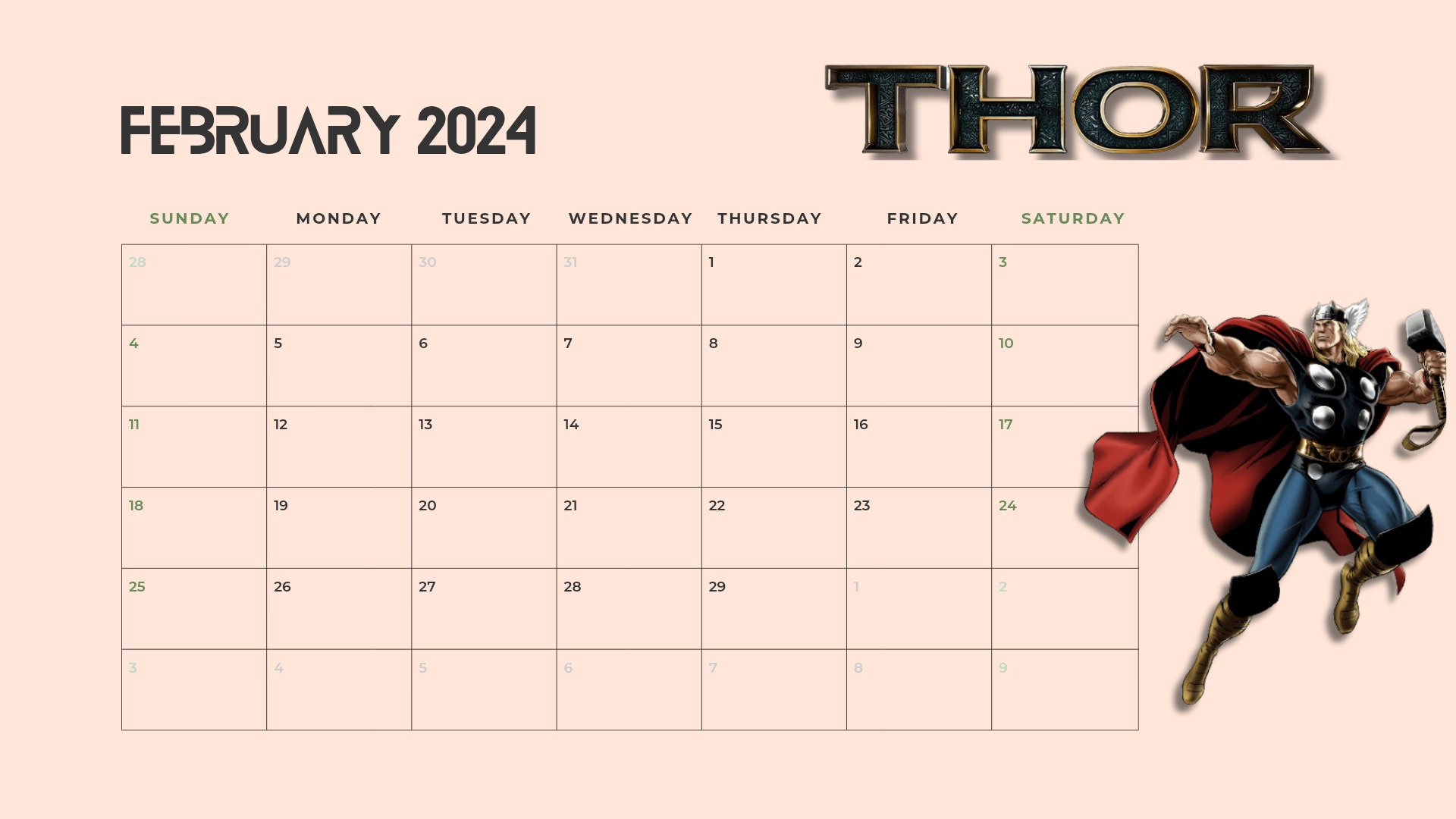 Marvel Avengers 2024 Calendar and Monthly Planner Etsy