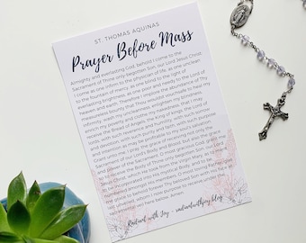 Prayer Before and After Mass Prayer Card // Instant Download