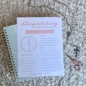 Liturgical Living Seasonal Planner | Printable Planner, Calendar Pages | Gift for Mom, Catholic school teacher, student | Digital Download