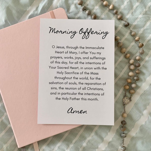 Morning Offering, Catholic Prayer Card, Printable Prayer Card, Confirmation Gift, Holy Communion Gift, Digital Download
