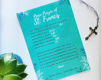 Peace Prayer of Saint Francis | Catholic Prayer Card | Great Gift for Confirmation, RCIA, Franciscan | Digital Download