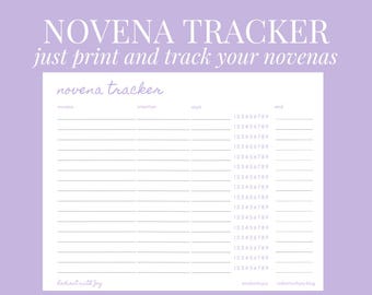 Novena Tracker, Catholic prayer planner, digital download