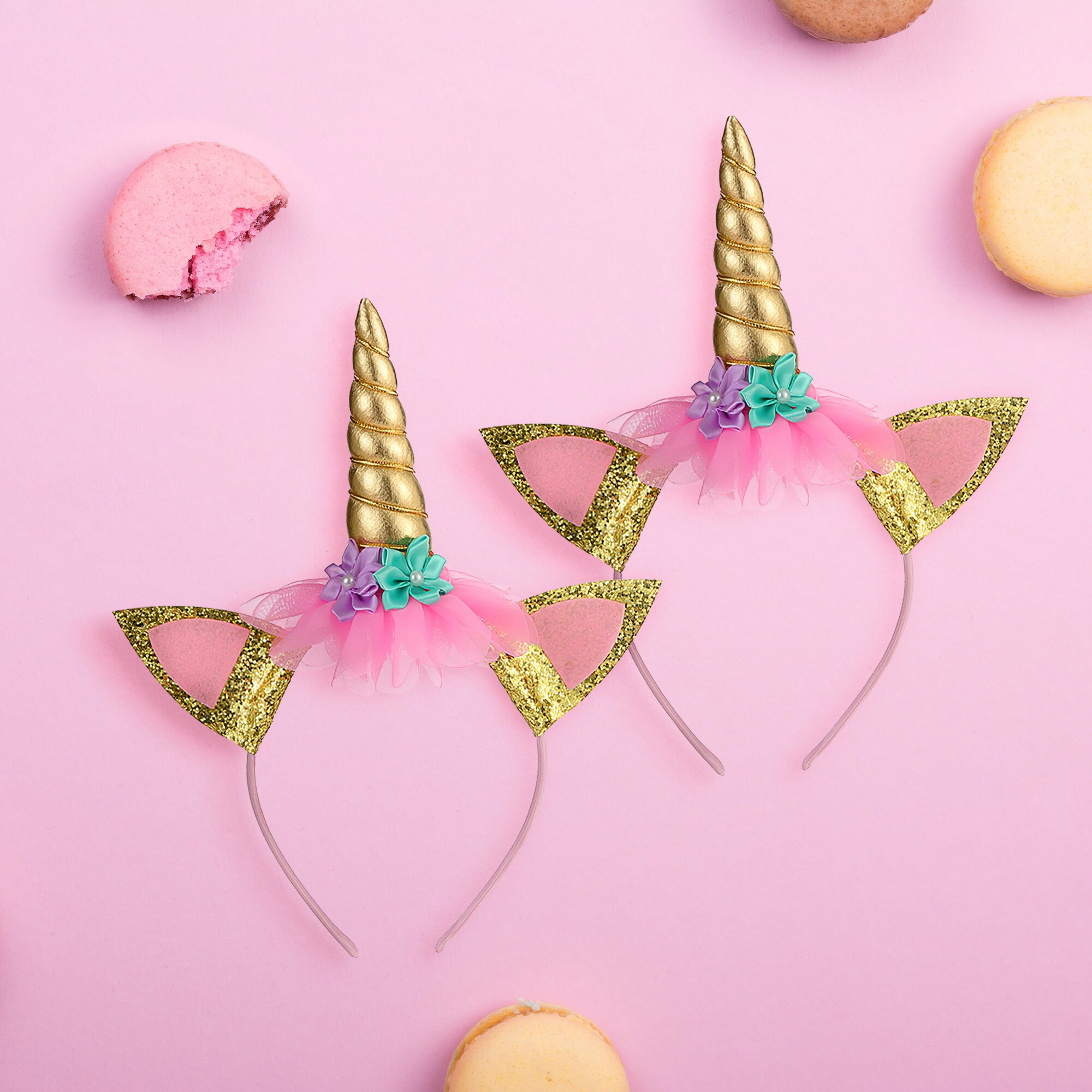 Gold Horn Unicorn Headband for Girl Birthday Party Outfit, Unicorn He…