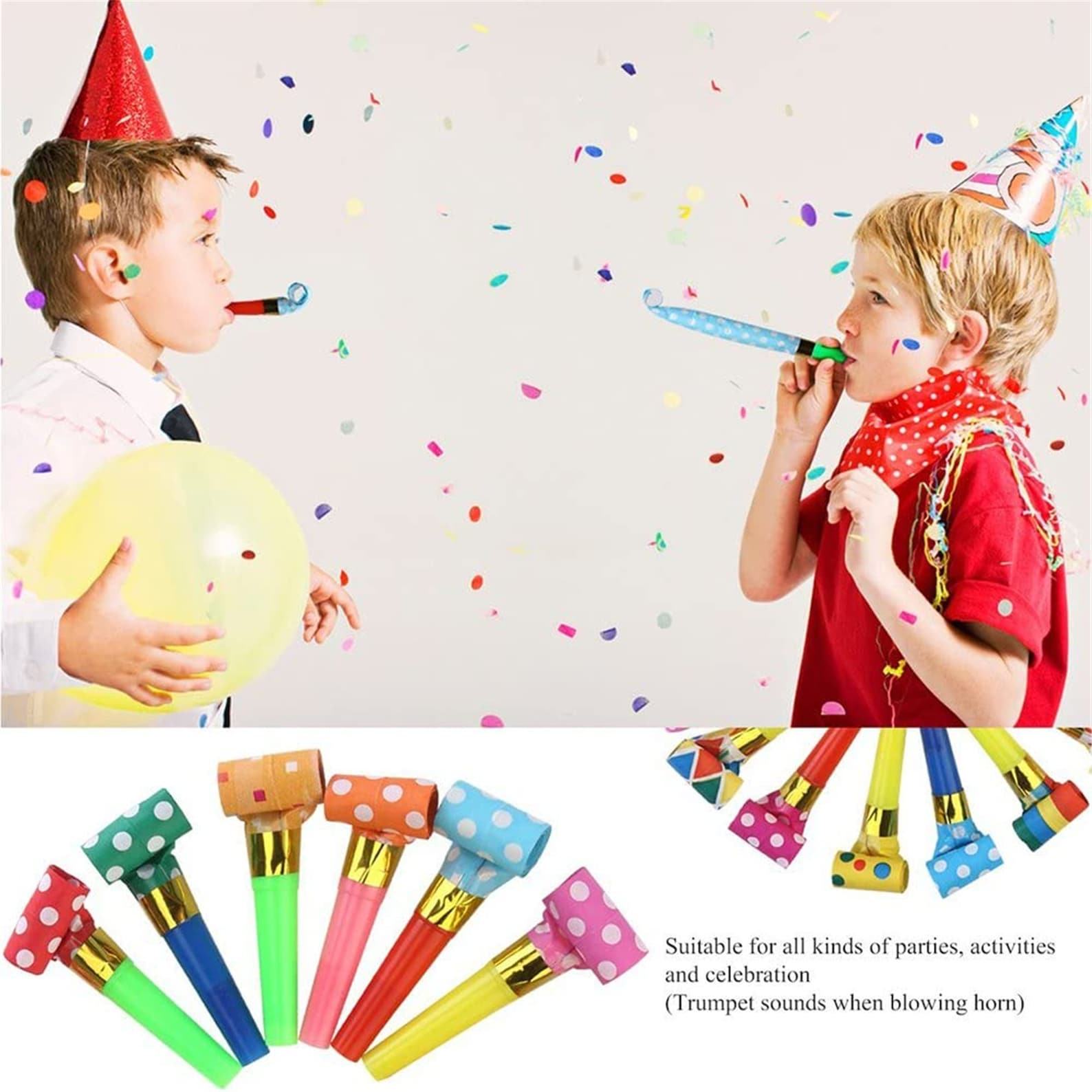 100 Pcs Party Blower Colorful Birthday Noisemakers Birthday Etsy