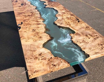 Epoxy River Dining RoomTable, Large Conference Table, Unique Resin Furniture, Epoxy River Office Tables, Accent Dining Table, Wood Pub Table