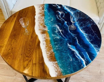 Round Dining Table, Epoxy Table, Handmade Dine Table, Custom Size Furniture, Live Edge Round Dining Table, Resin Tables