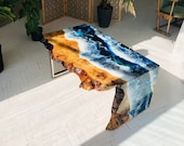 Ocean Epoxy Table, Waterfall Resin Table Top, Epoxy Resin River Art, Resin Table, Epoxy Center Table, Living Room Furniture, Epoxy Tables