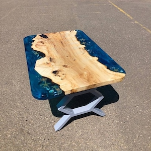 Epoxy Resin Rectangular Dine Table, Living Room Wooden Center Table, Dining Room Table, Dinner Epoxy Coffee Table, Accent Kitchen Table