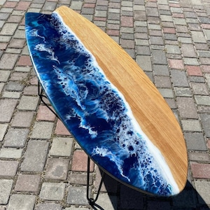 Unique Surfboard Coffee Table, Resin Art Beach Decor, Modern Surfboard Living Room Center Table, Unique Sofa Table, Gift For Surfer