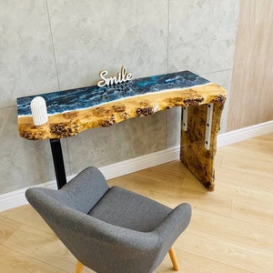 Narrow Modern Table, Epoxy Resin Hallway Table, Entryway Console Table, Modern Entry Table, Accent Entryway Furniture, Elegant Foyer Table