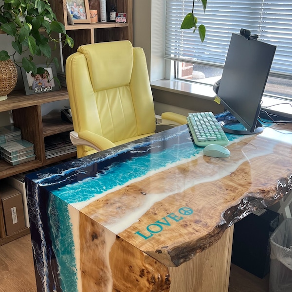 Epoxy Computer Desk Etsy