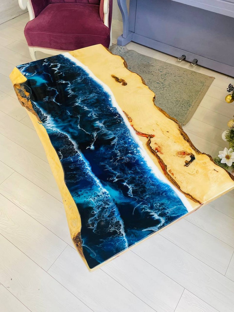 Living Room Resin Table DIY Epoxy Resin Ocean Table Ocean Etsy