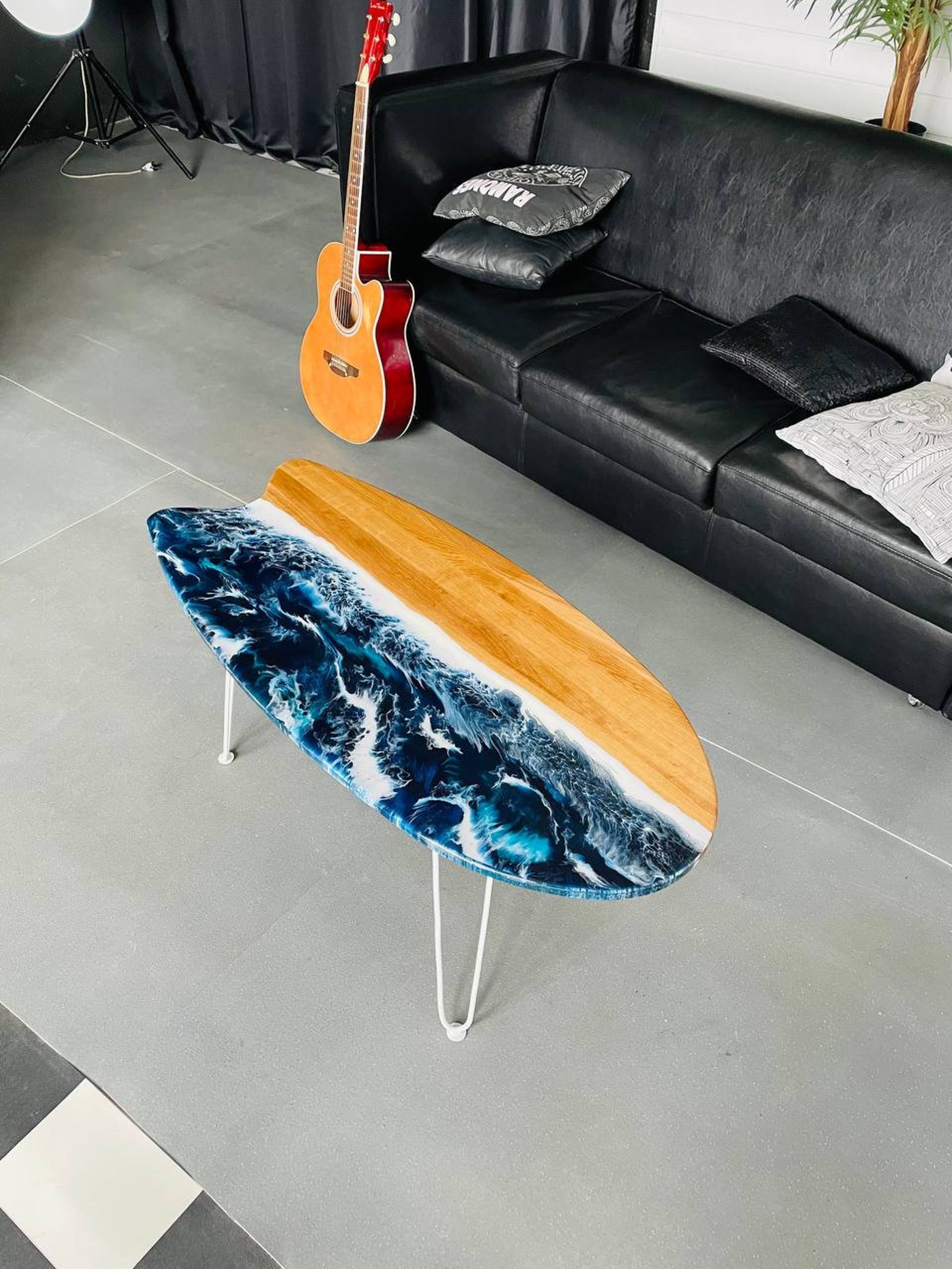Surfboard With Epoxy Resin Ocean Waves Surfboard Wall Decor Etsy