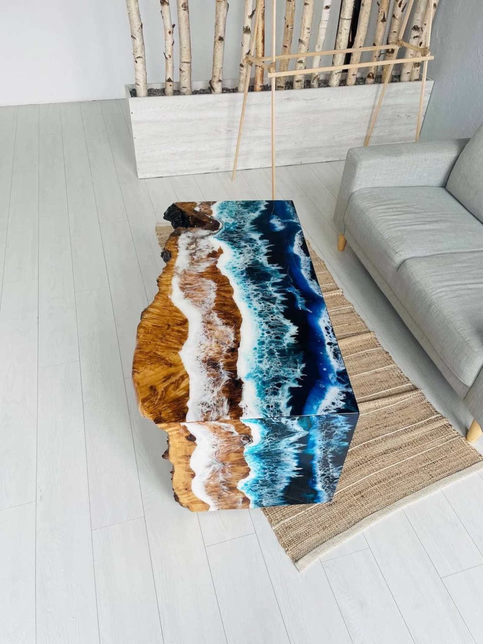 Ocean Epoxy Resin Table Modern Coffee Table Living Room | Etsy