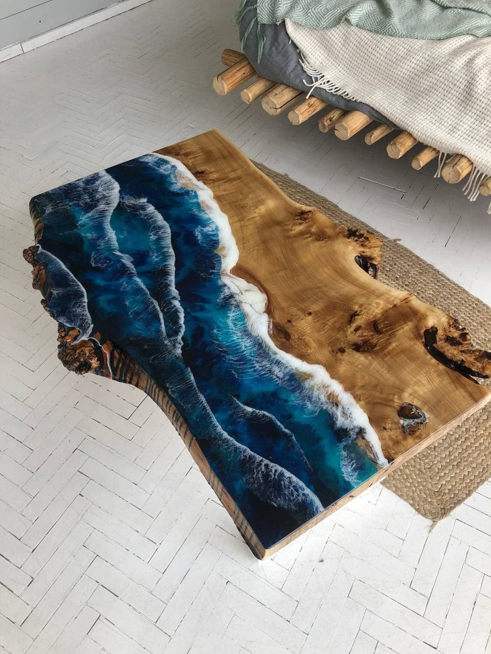 Plateau de table en résine époxy Table basse en résine époxy Etsy France