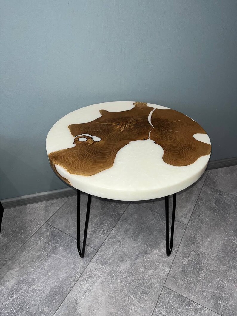 Round Live Edge Table Round Coffee Table Custom Epoxy Coffee Etsy