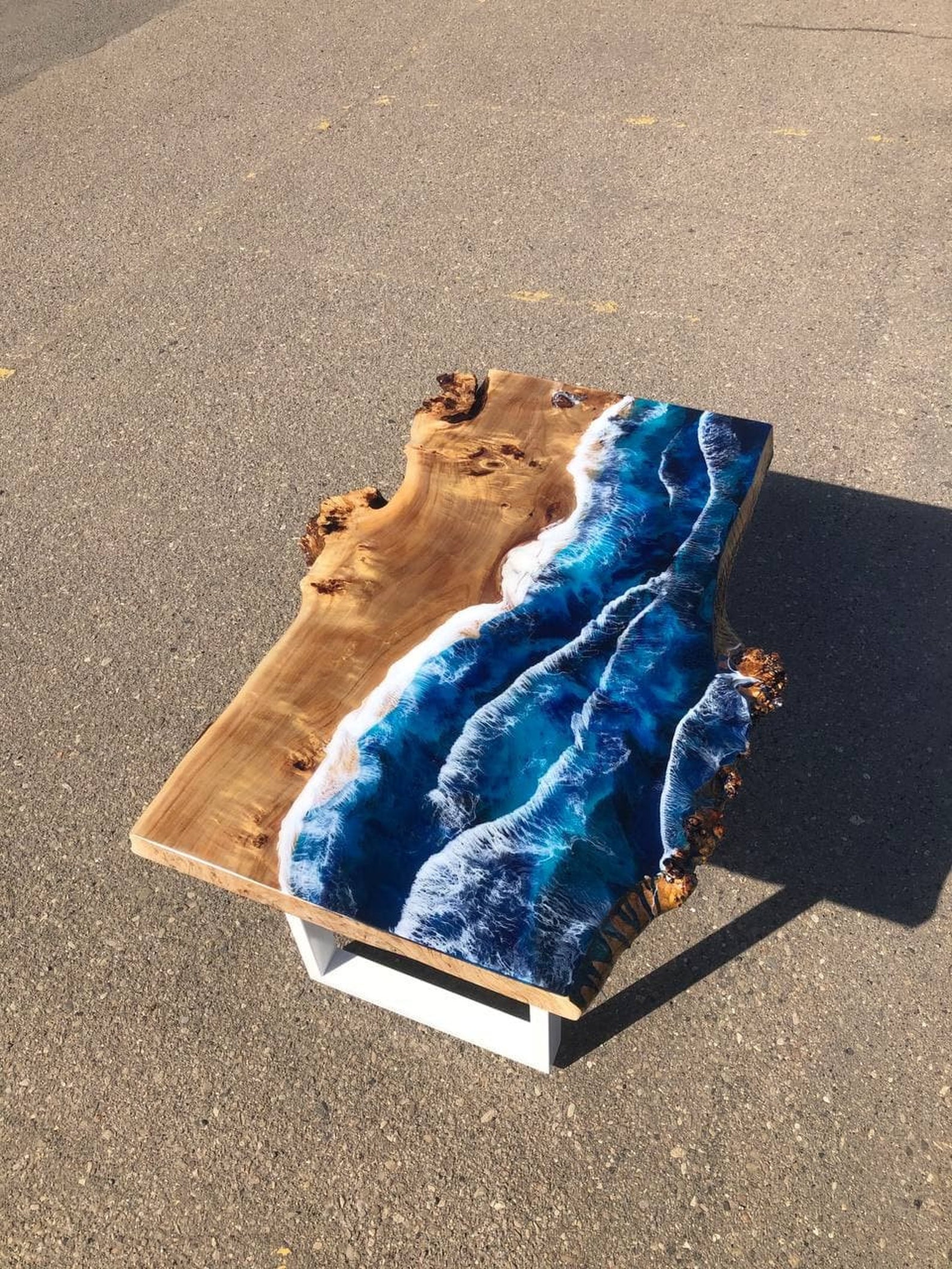 Epoxy resin table top Ocean Wave Epoxy Table Dining Table Etsy
