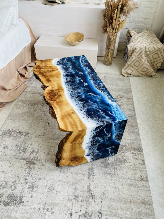 Waterfall Epoxy Coffee Table, Waterfall Resin Epoxy Table, Epoxy Resin  Table, Epoxy Table, Resin Ocean Table, Ocean Epoxy Coffee Table 