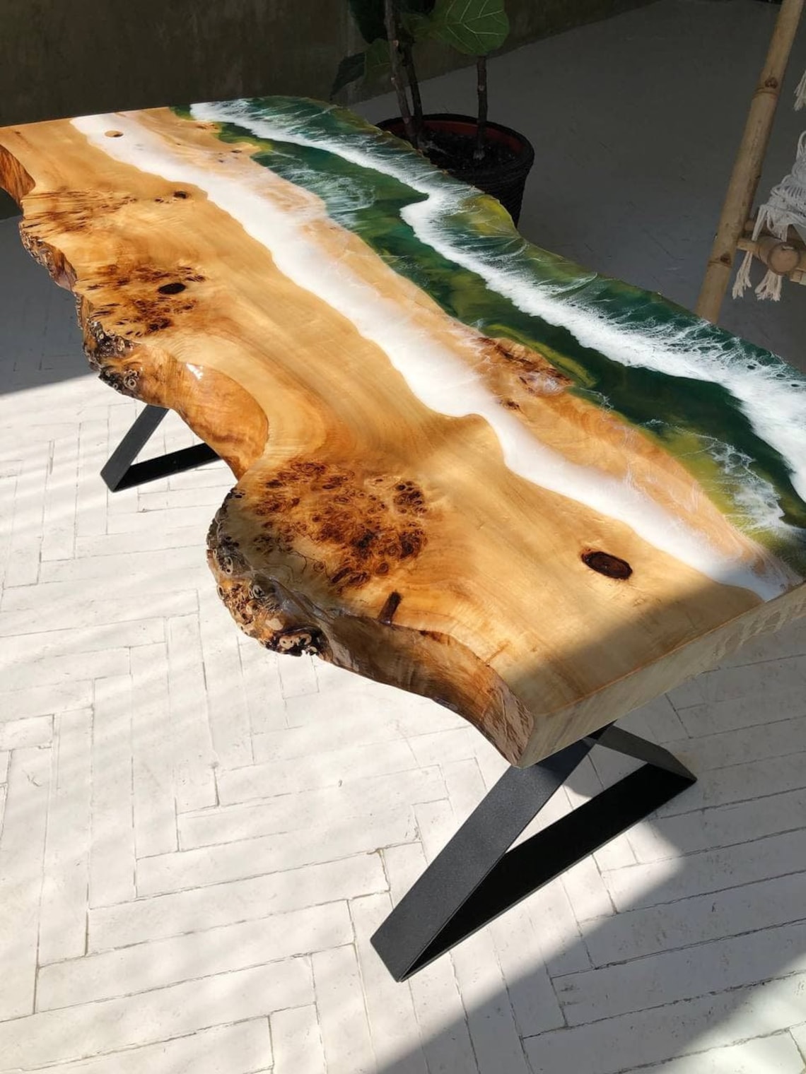 Table basse en résine époxy Table basse époxy Art de la | Etsy